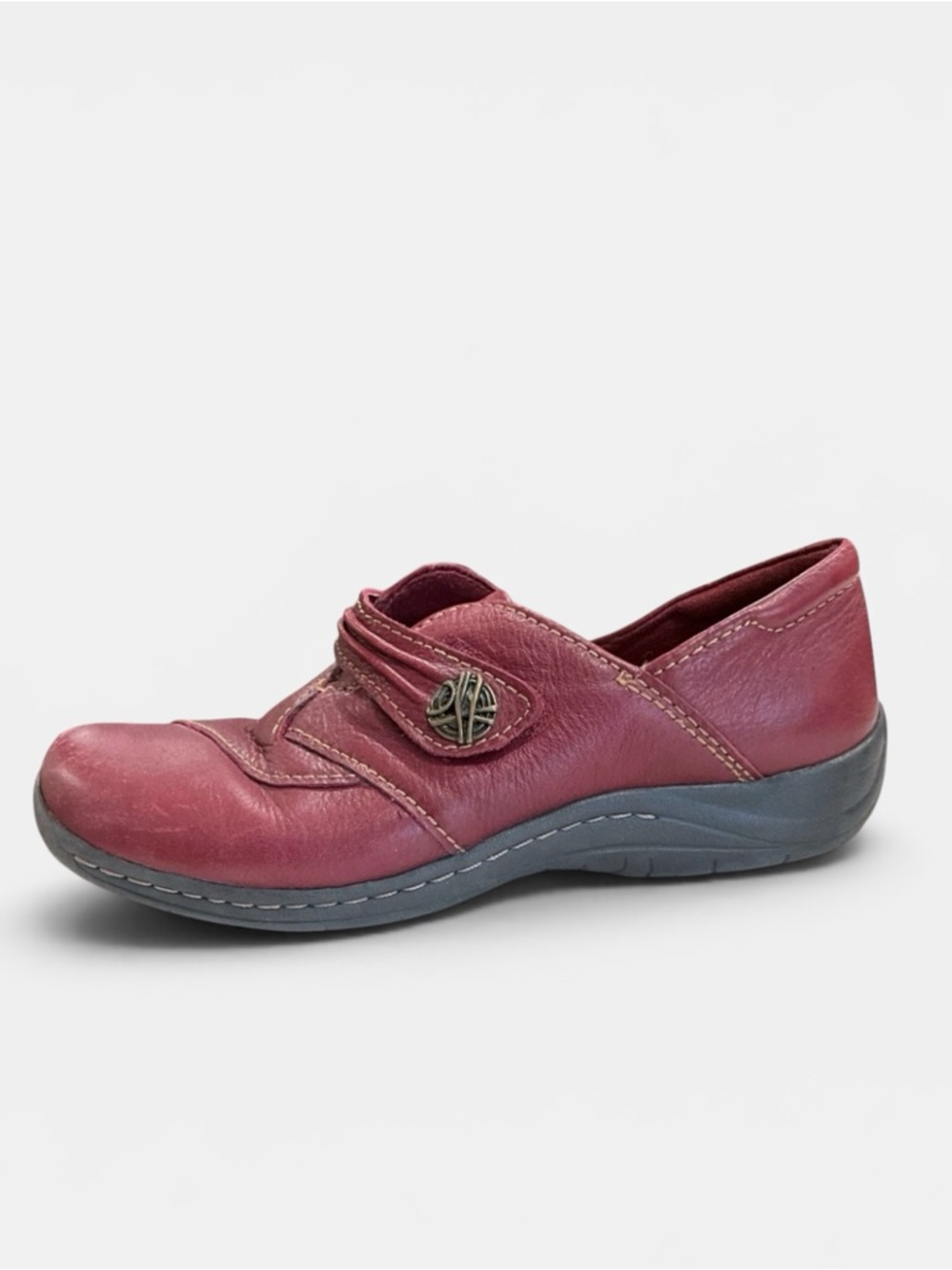 Earth Savin Women’s Size 9B Leather Shoes Bordeaux Red Slip On Loafers